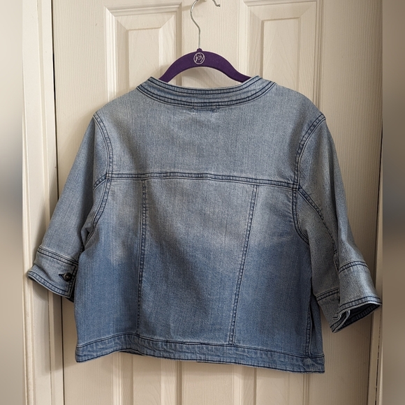 One World Short Sleeve Jean Jacket NWOT - Picture 4 of 4
